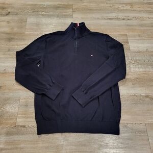 Tommy Hilfiger Knitted Sweater Regular Fit Quarter Zip Mens Size Large